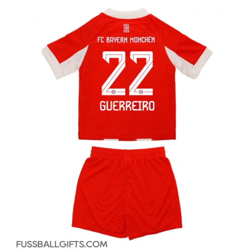 Bayern Munich Raphael Guerreiro #22 Fußballbekleidung Heimtrikot Kinder 2025-26 Kurzarm (+ kurze hosen)